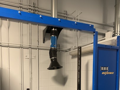 FumeXtractors welding booth and hanging fume arm install.