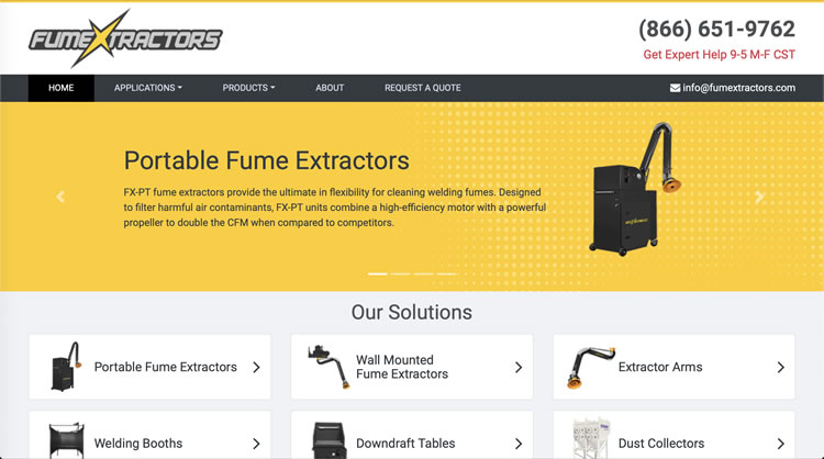 Homepage for fumextractors.com