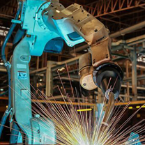 Industrial welding machine and surrounding environment