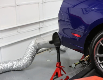 Image of a vehicle exhaust removal system for dyno testing