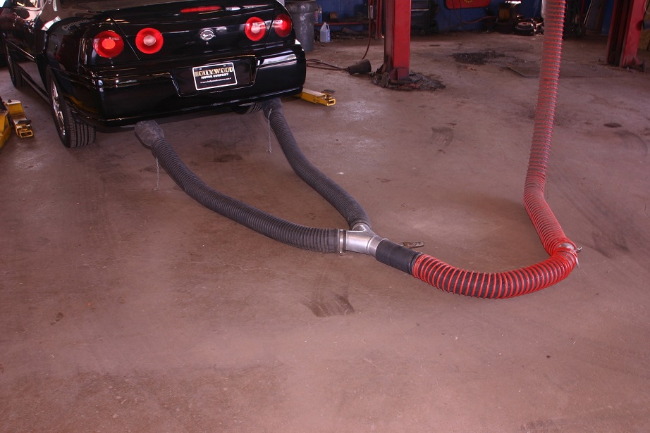 Dual exhaust exhaust fume removal system