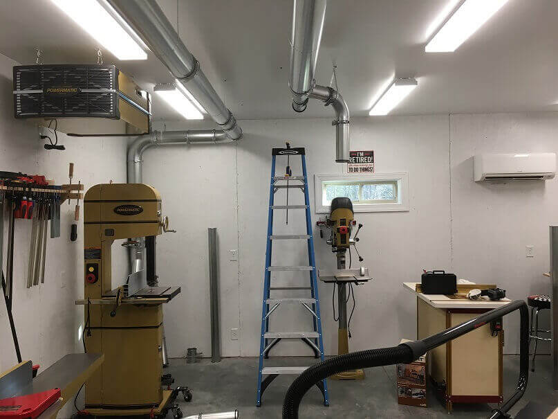 Woodshop Dust Duct installation.